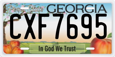 GA license plate CXF7695