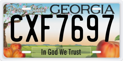 GA license plate CXF7697