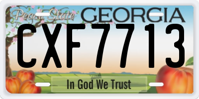 GA license plate CXF7713