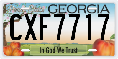GA license plate CXF7717