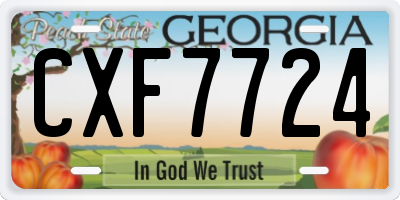 GA license plate CXF7724