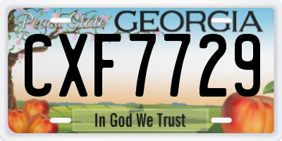 GA license plate CXF7729
