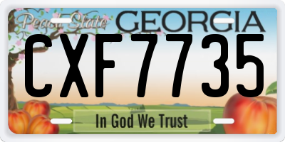 GA license plate CXF7735