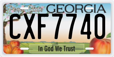 GA license plate CXF7740