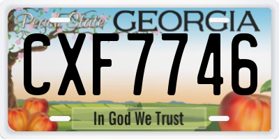 GA license plate CXF7746
