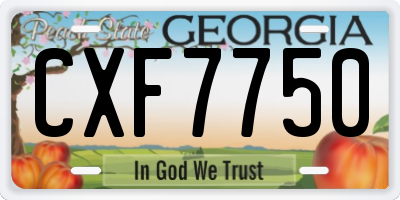 GA license plate CXF7750