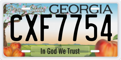 GA license plate CXF7754