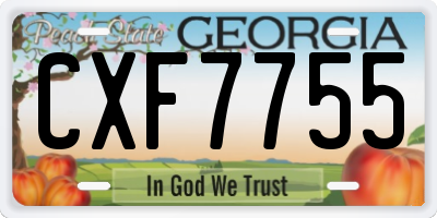 GA license plate CXF7755