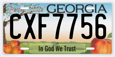 GA license plate CXF7756