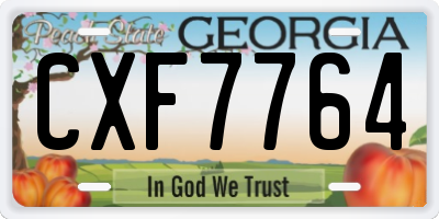 GA license plate CXF7764