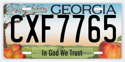 GA license plate CXF7765
