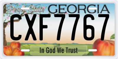 GA license plate CXF7767