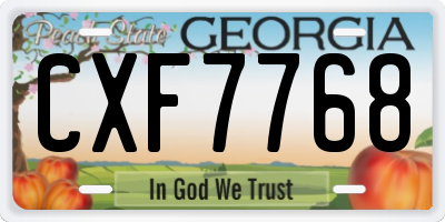 GA license plate CXF7768