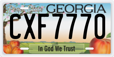 GA license plate CXF7770