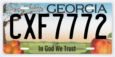 GA license plate CXF7772