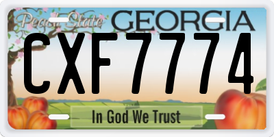 GA license plate CXF7774