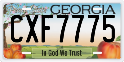 GA license plate CXF7775