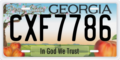 GA license plate CXF7786