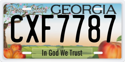 GA license plate CXF7787