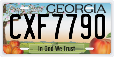 GA license plate CXF7790