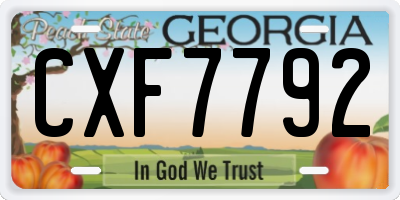 GA license plate CXF7792