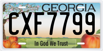 GA license plate CXF7799