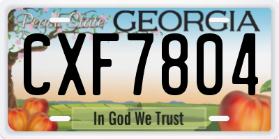 GA license plate CXF7804