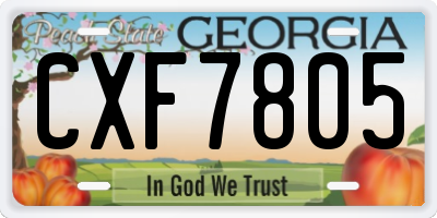 GA license plate CXF7805