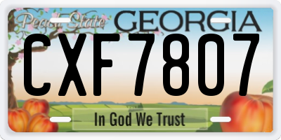GA license plate CXF7807