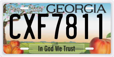 GA license plate CXF7811