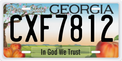 GA license plate CXF7812
