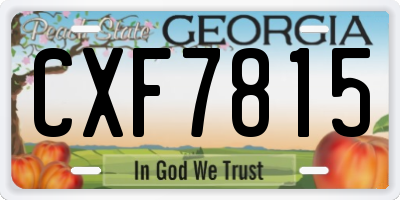 GA license plate CXF7815