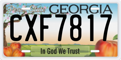 GA license plate CXF7817