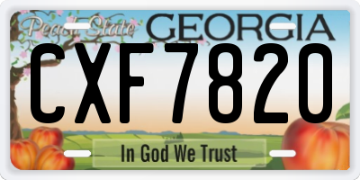 GA license plate CXF7820