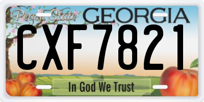 GA license plate CXF7821