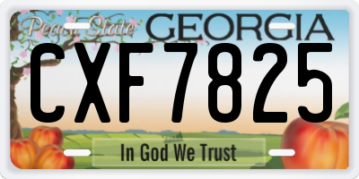 GA license plate CXF7825
