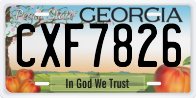 GA license plate CXF7826