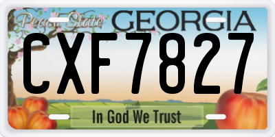 GA license plate CXF7827