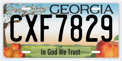GA license plate CXF7829