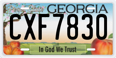 GA license plate CXF7830