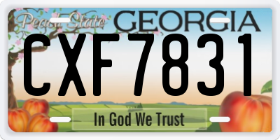 GA license plate CXF7831