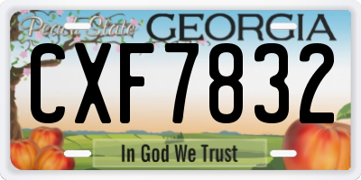 GA license plate CXF7832