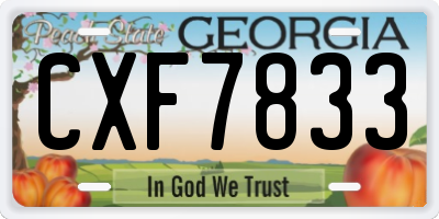 GA license plate CXF7833