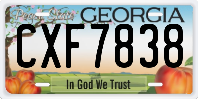 GA license plate CXF7838