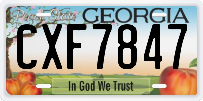 GA license plate CXF7847
