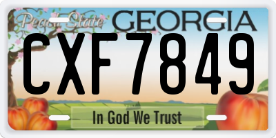 GA license plate CXF7849