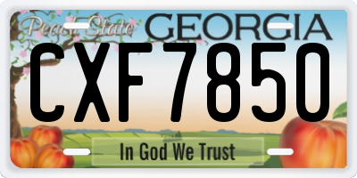 GA license plate CXF7850