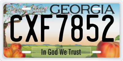 GA license plate CXF7852