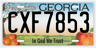 GA license plate CXF7853
