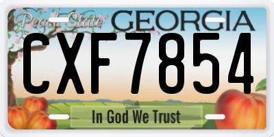 GA license plate CXF7854